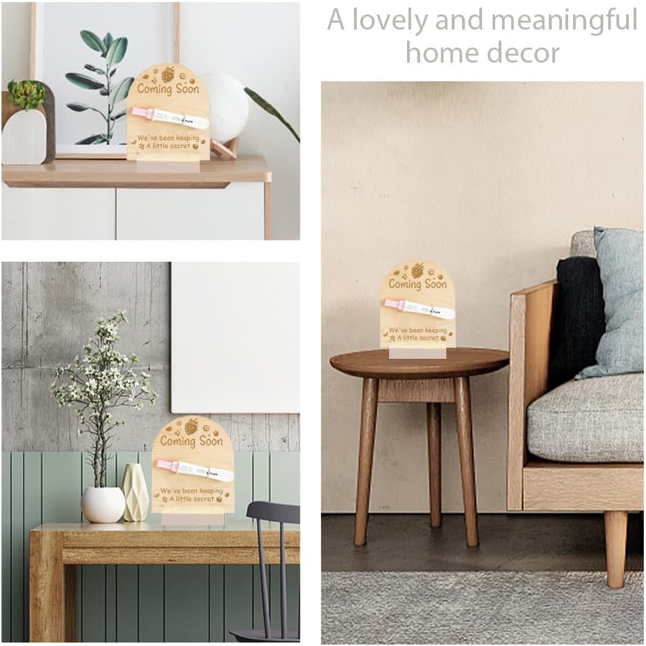 FREEBLOSS Wooden Pregnancy Announcement Sign Pregnancy Announcement for Dad Baby Reveal Ideas for Husband Hi Daddy Baby Keepsake Wooden Sign for New Dad, Vegetables and Fruits - Image 5