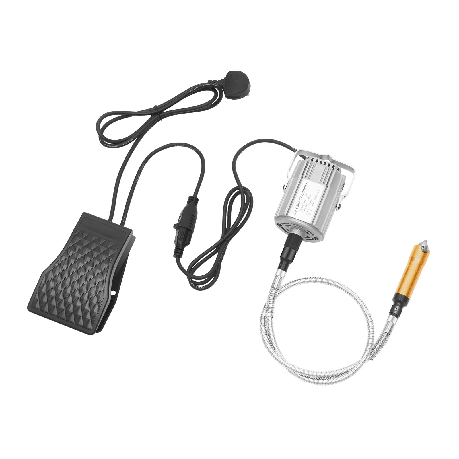 780W Electric Rotary Tool Hanging Flexshaft Mill Adjustable Speed Electric Grinder Carver Multi-Function Metalworking Tools with Foot Pedal Control Jewelry Engraving Tools for Carving, Buffing