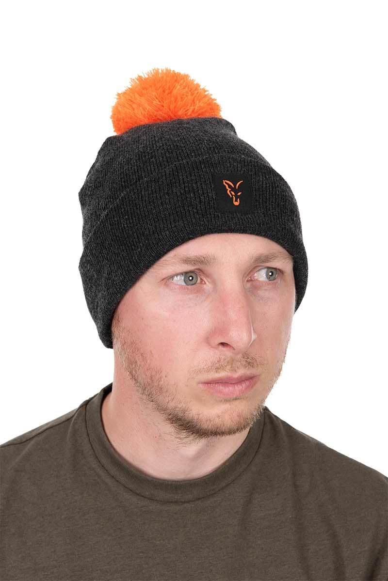 Fox Collection Bobble Hat Black/Orange CHH036