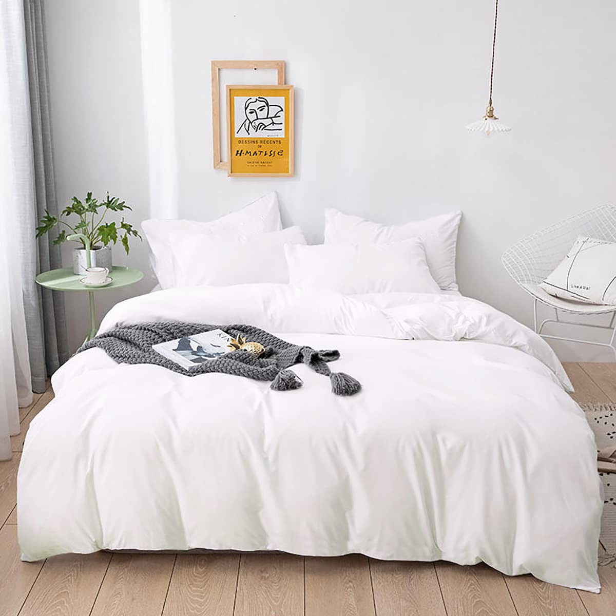 karever White Comforter Set King White Beddig Soft Durable Comforter Set Men Women Adult True