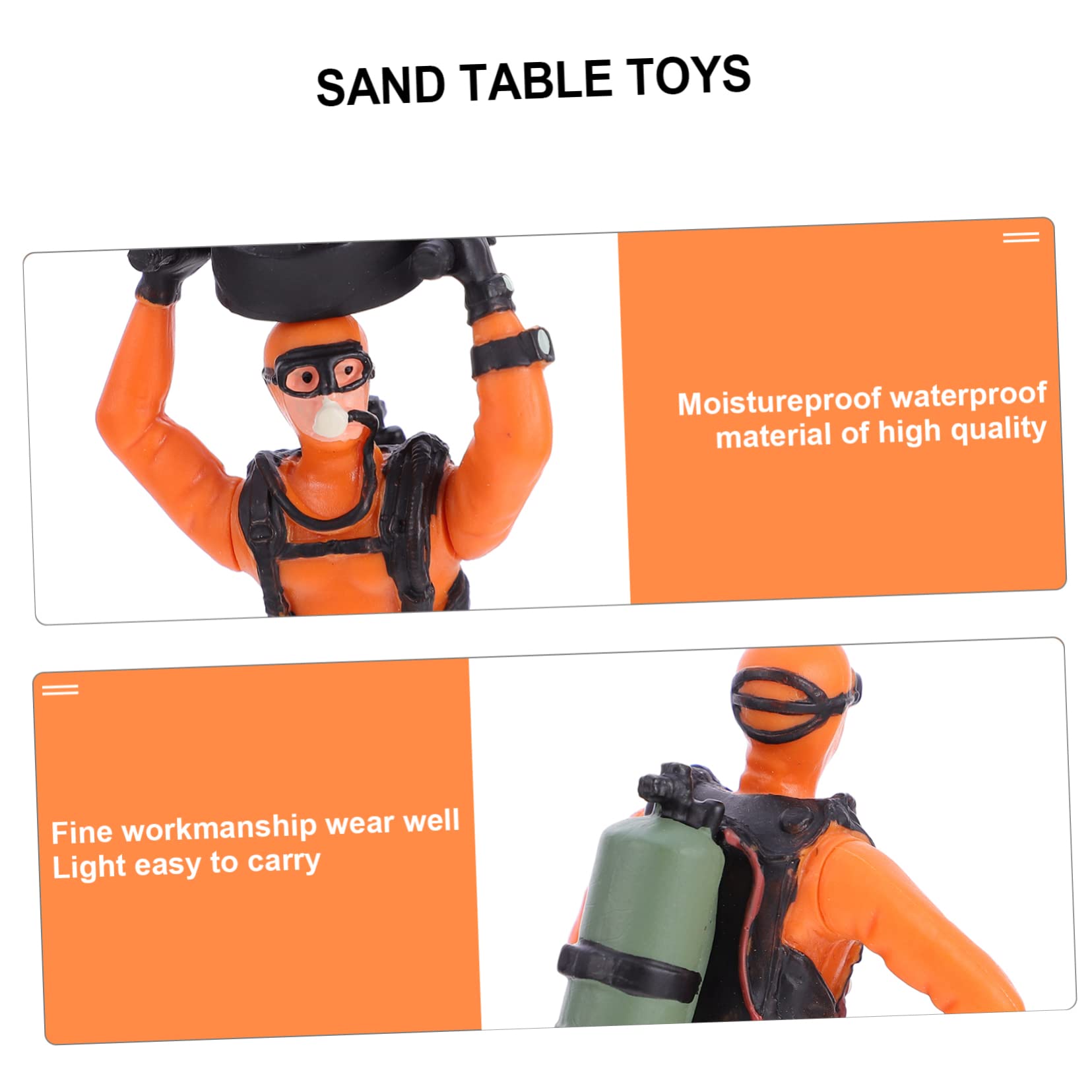 VALICLUD 4Pcs Miniature PVC Diver Figurines for Sand Table Scenes Educational for Micro Statues for Learning and Play