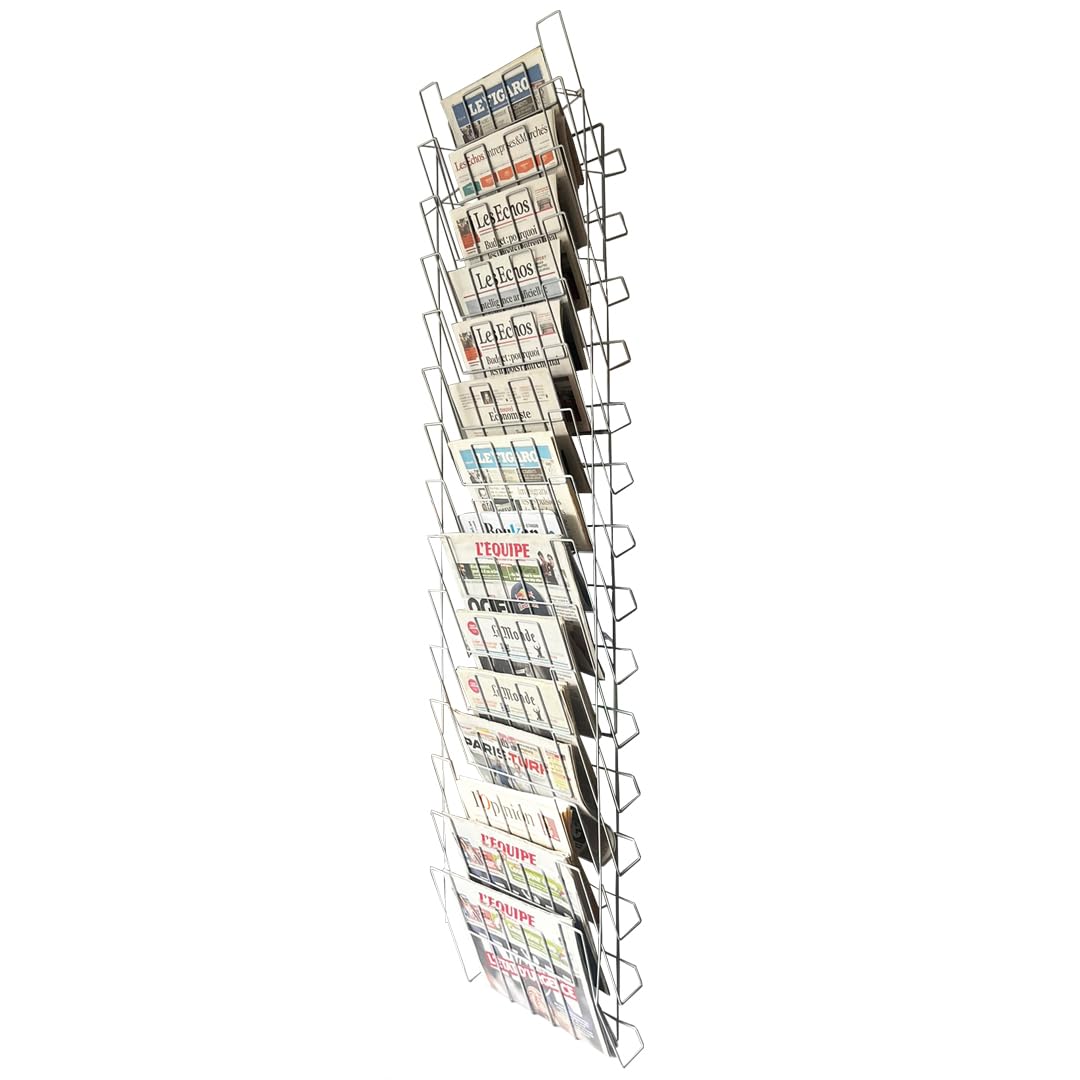 Presam Présentoir Echelle Murale Journaux, 15 Cases