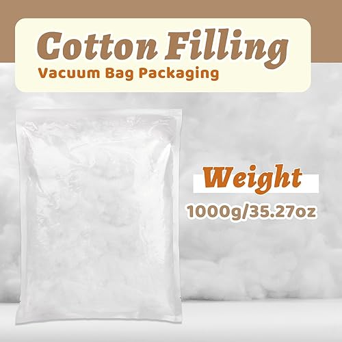 Miniatura 9 de ZXIIXZ Relleno de algodón de 1.1 libras, relleno de algodón blanco suave, relleno para animales de peluche, relleno de fibra de algodón de alta