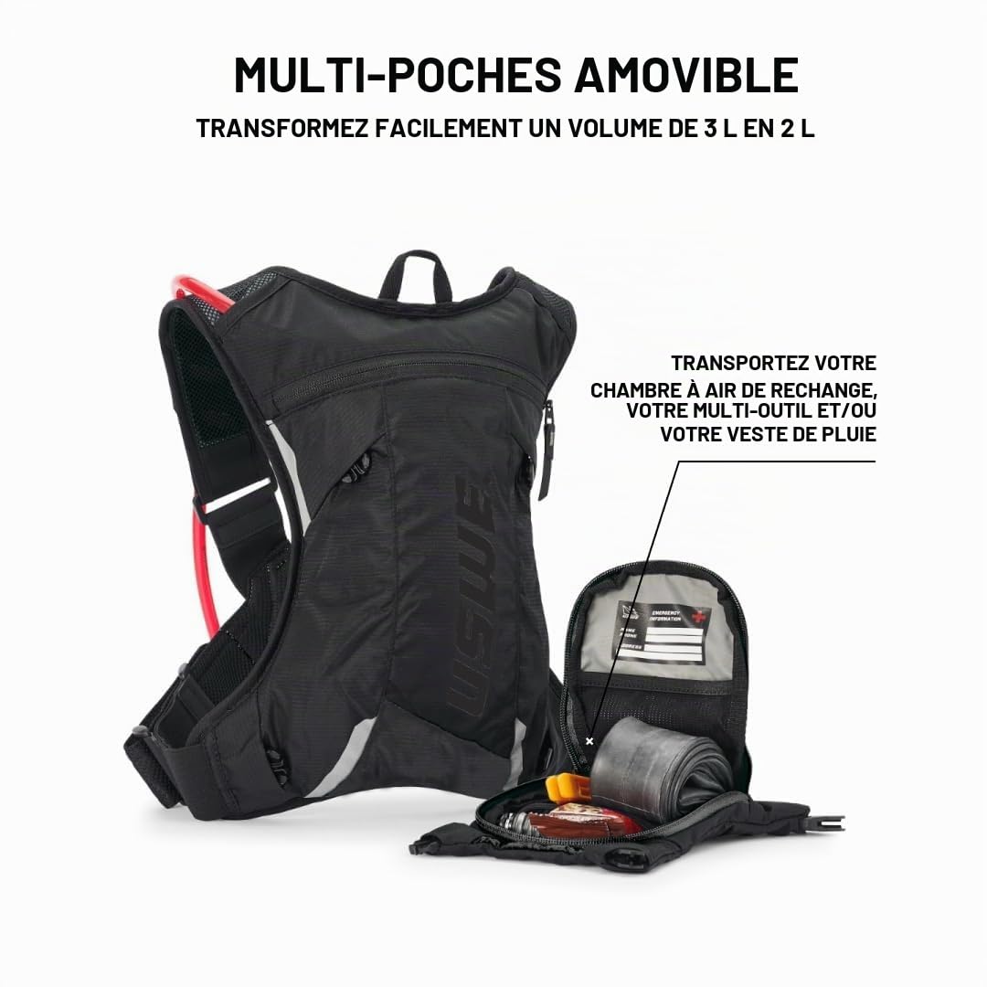 USWE VTT Hydro Sac à Dos d'eau pour vélo, VTT, E-MTB et Gravel Sac à Dos avec Sac d'eau