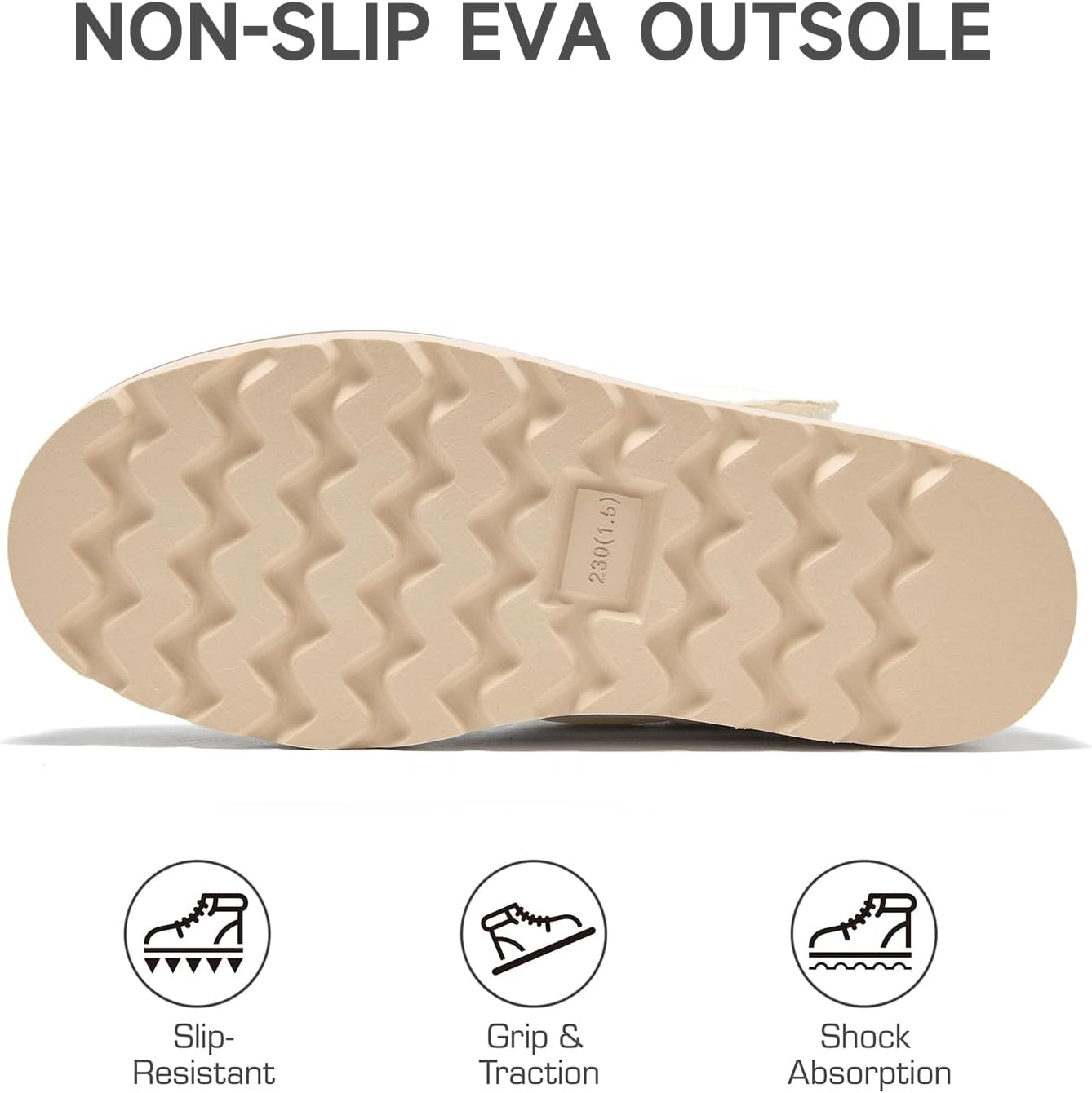 BEAU TODAY Snow Boots for Women, Platform Anti-Slip Winter Ankle Booties,Comfort Wool Round Toe Women Boots, Ladies Comfortable Short Boots Outdoor - Image 3