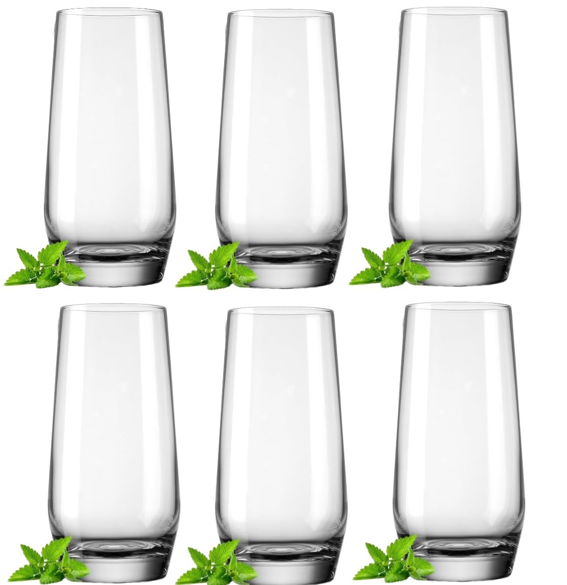Large Crystal Highball Glasses Set of 6 18oz Tall Drinkware for Cocktails Water Beer and Mixed Beverages 1