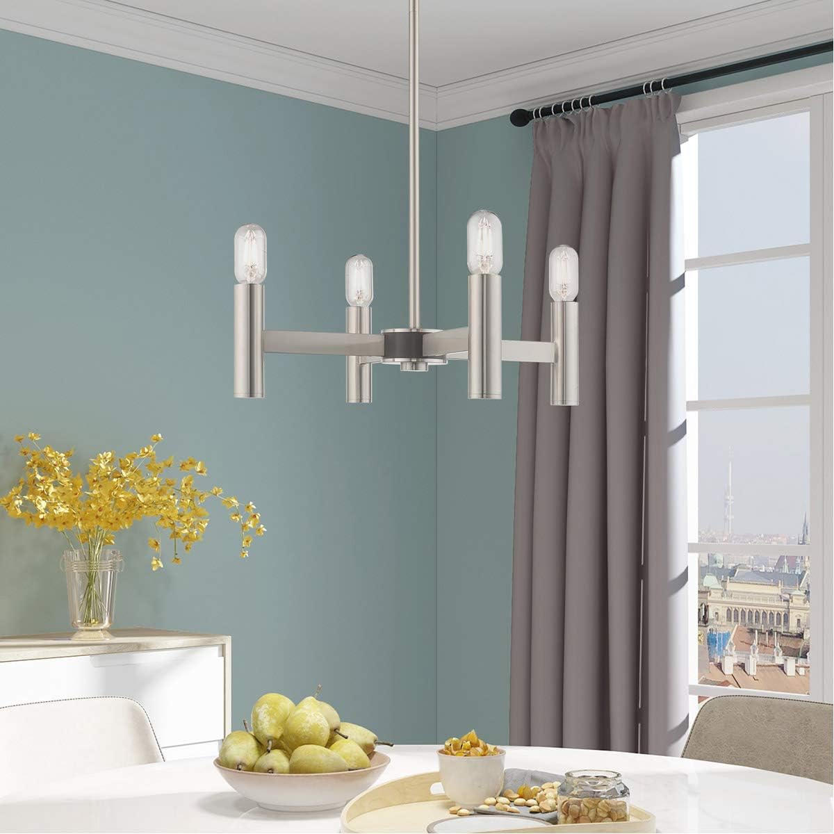Livex Lighting 4 Lt Brushed Nickel Mini Chandelier