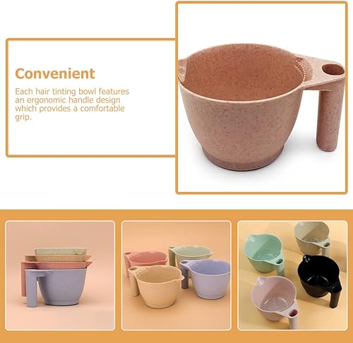 Miniatura 3 de Juego de 2 tazones de tinte para el cabello, cuencos de tinte de mezcla de plástico, para uso doméstico y de salón, color rosa