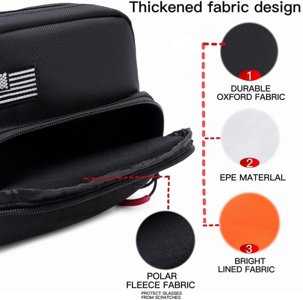 Universal Motorcycle Bag - American Flag Tool Bag, Harley Softail Dyna Sportster Accessory, Black Sissy Bar Front Storage