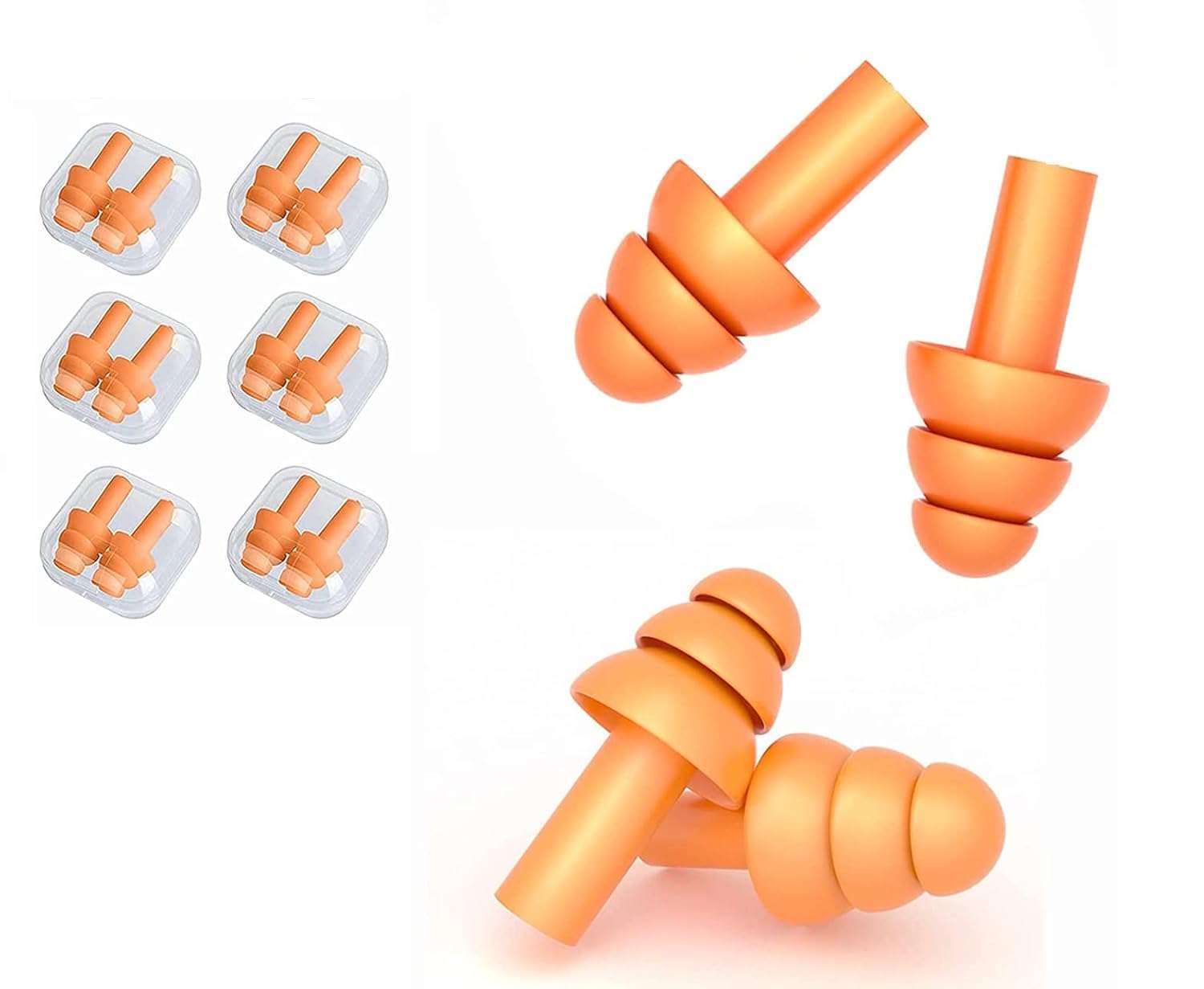 APRIME ADDA Silicone Ear Plugs for Sleeping Soft Waterproof Noise Canceling Reduction Earplugs Waterproof Reusable Sound Blocking Earplugs for Concert, Swimming,Study, Loud Noise, Snoring (8)-image-34