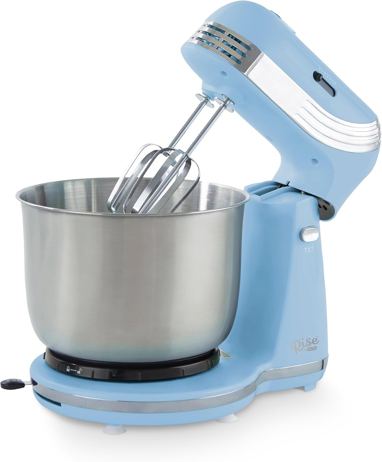 RISE BY DASH Aqua Sky 3 qt. Cap. 6 Speed Stand Mixer Home