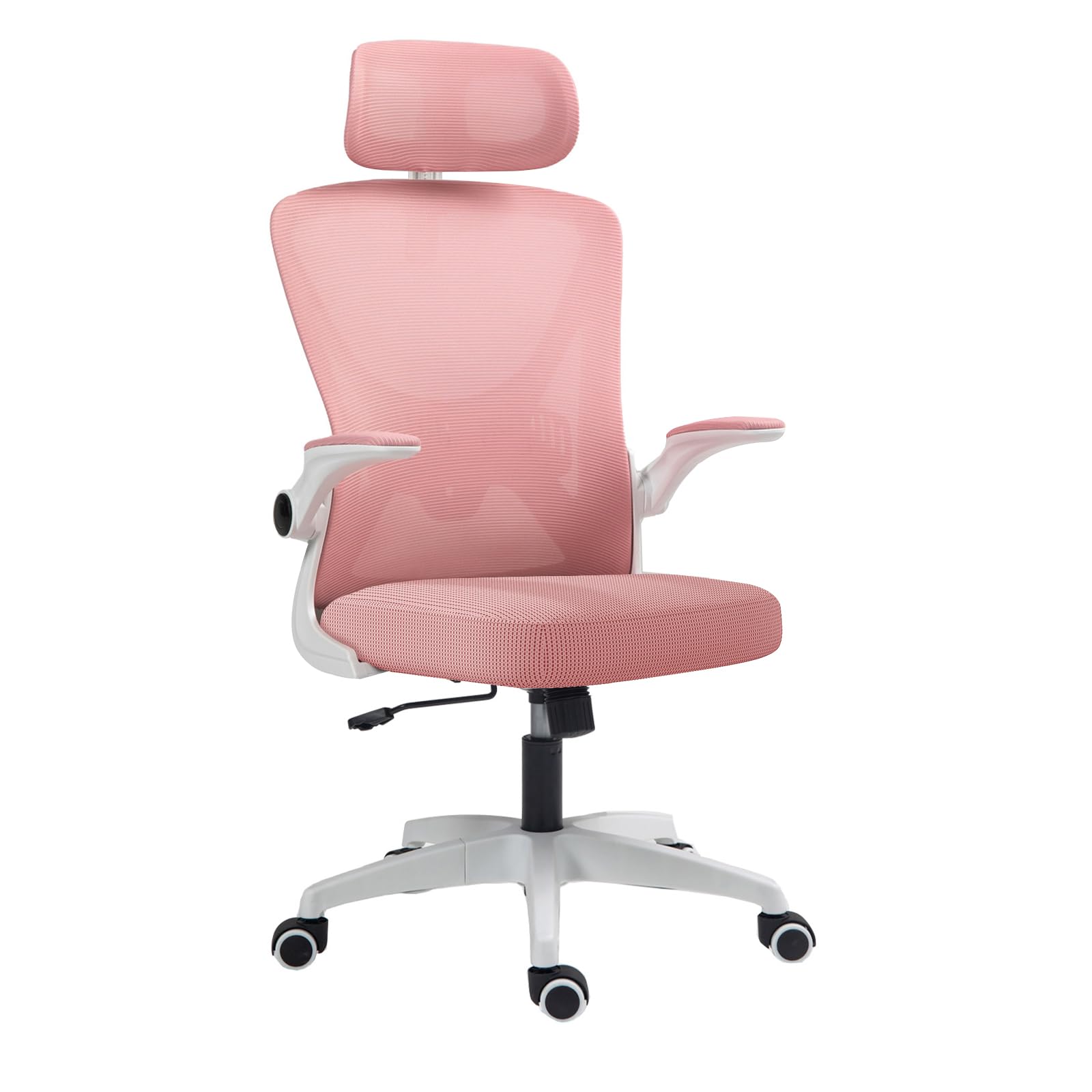 Panana Office Chair Mesh Back Ergonomic Desk Chair with Flip-up Armrest Executive Swivel Computer Chair (Pink, High Back) โ image 1