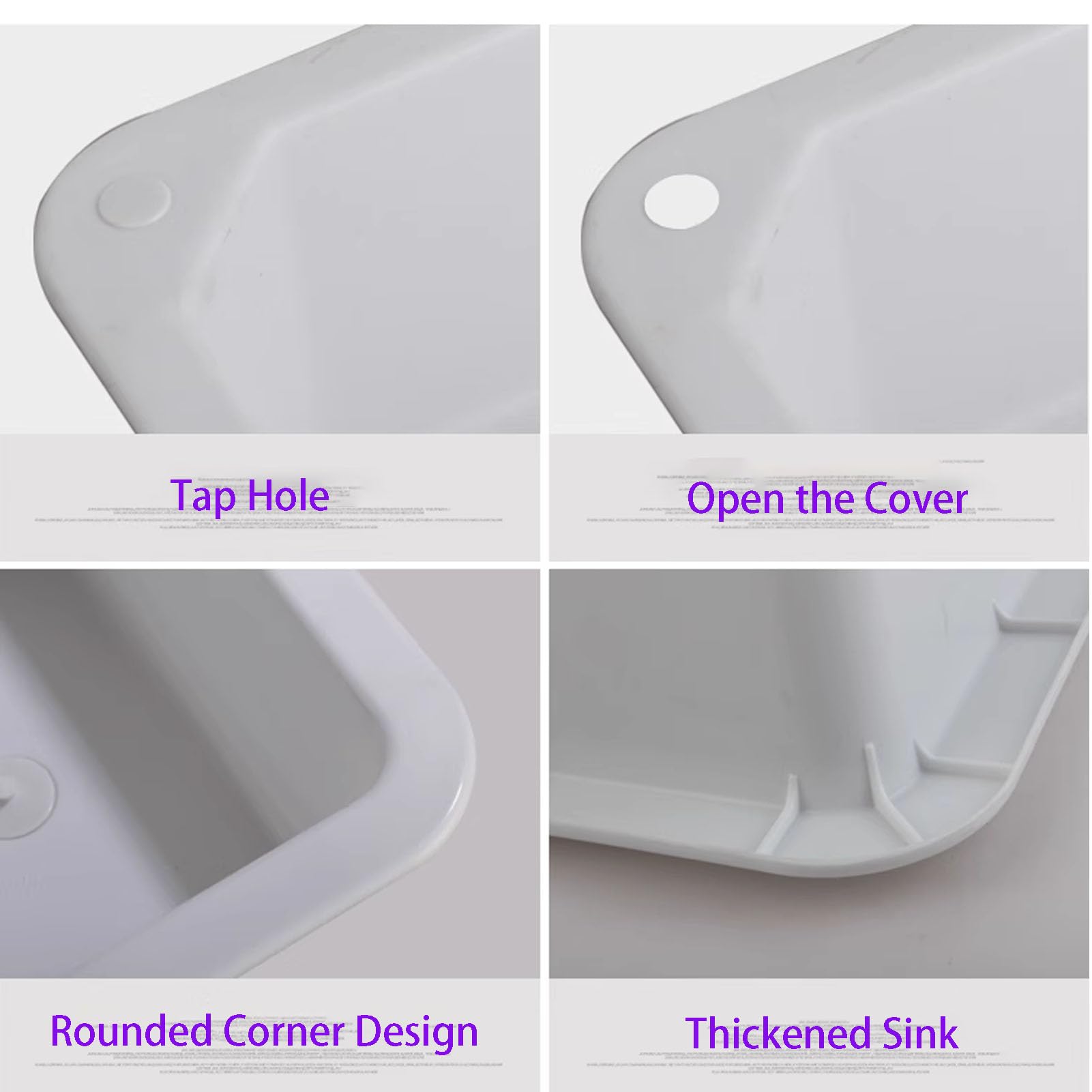 Fregadero de Exterior con Soporte Plegable de Acero Inoxidable, Fregadero Individual de plástico Blanco Independiente para Camping y jardín (50,5 x 34,5 x 75 cm)