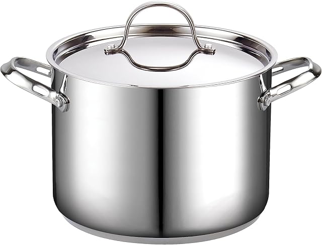 Cooks Standard 8-Quart Classic Stainless Steel Stockpot with Lid, 8-QT, Silver
