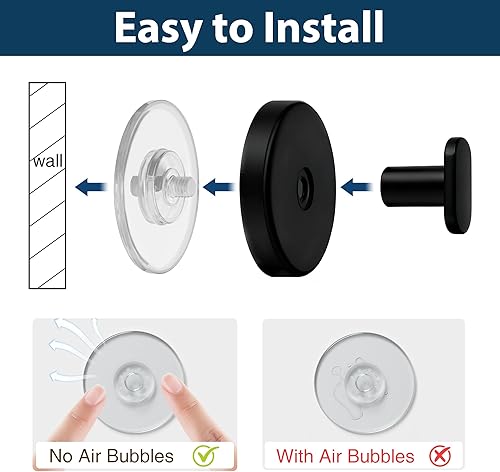 Miniatura 6 de pickpiff Ganchos de ventosa para ducha colgador de pared fuerte de 15 libras para baño, puerta delantera, vidrio, ventana, RV, soporte para toalla,