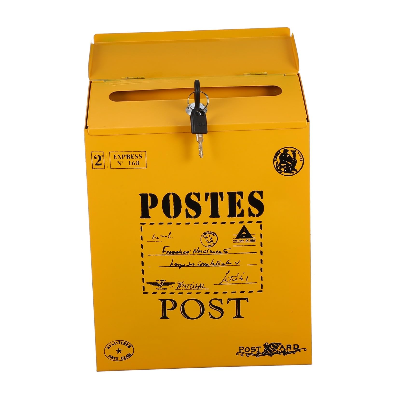 Boîte aux lettres rétro murale rustique COLLBATH avec boîte à journaux et clés