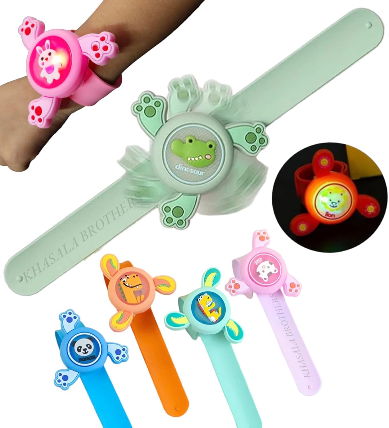 Khasala Brothers® Cartoon LED Light Kids Rakhi Toy Boy Girl, Slap Band Cartoon Wrist Band with LED Light Up Great Birthday Gift Toys for Kids (Assorted Color and Model) (2 Pack) (B0DD74CWZ3) Amazon Price History, Amazon Price Tracker