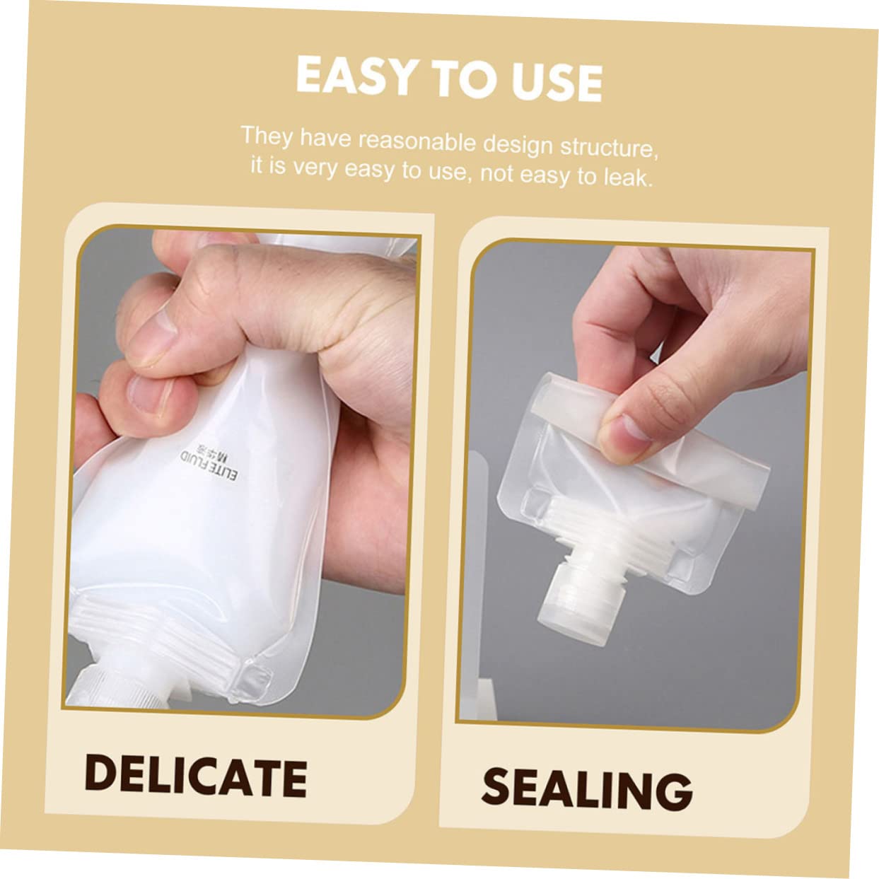 FOMIYES 3sätze Reisegröße Squeeze Bags Emulsion Aufbewahrungstaschen Für Ätherische Öle Wiederverwendbare Und Platzsparende Flaschen Beutel Und Wasserfeste Etiketten