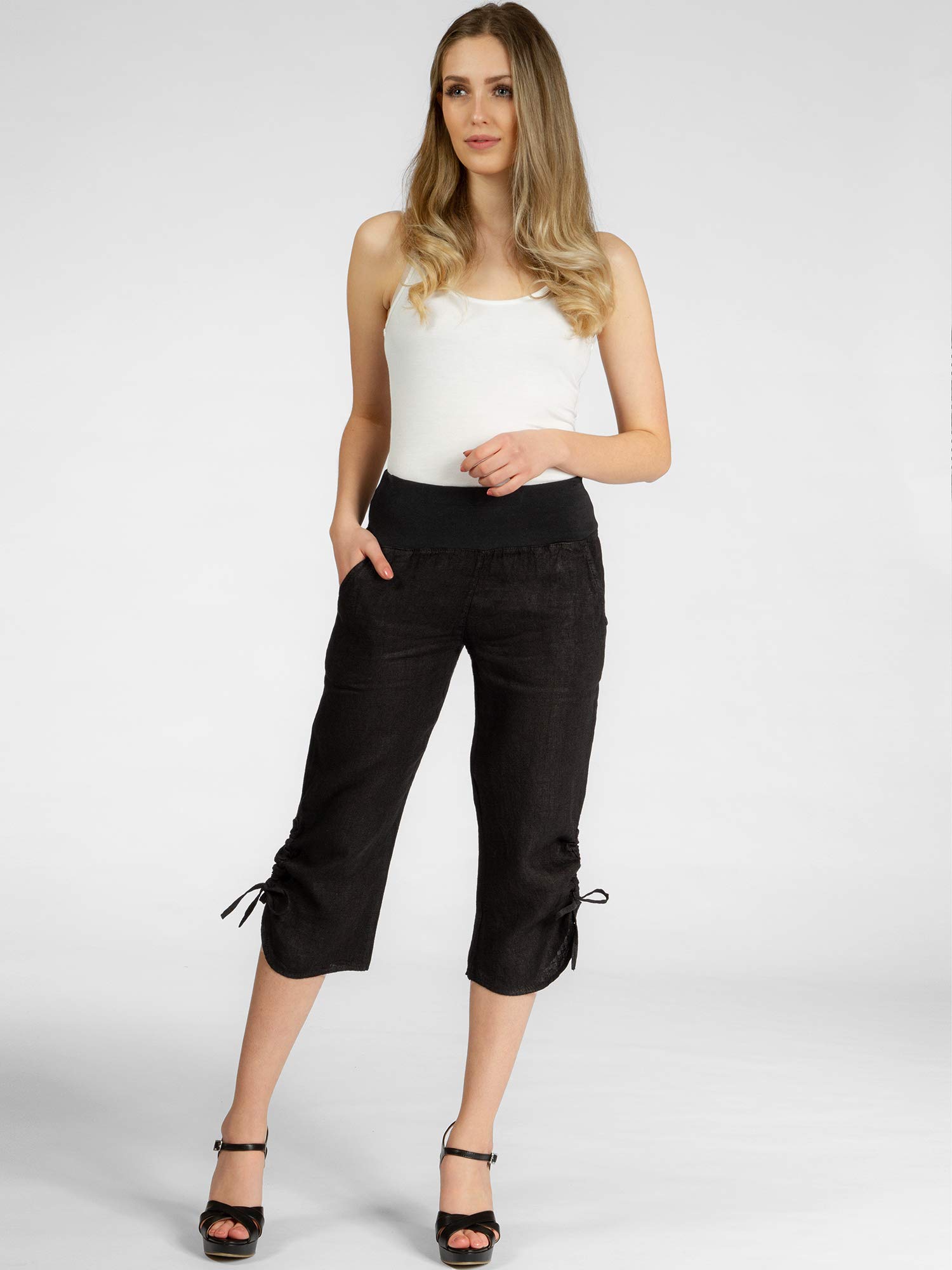 Caspar KHS050 Damen 3/4 Leinen Hose