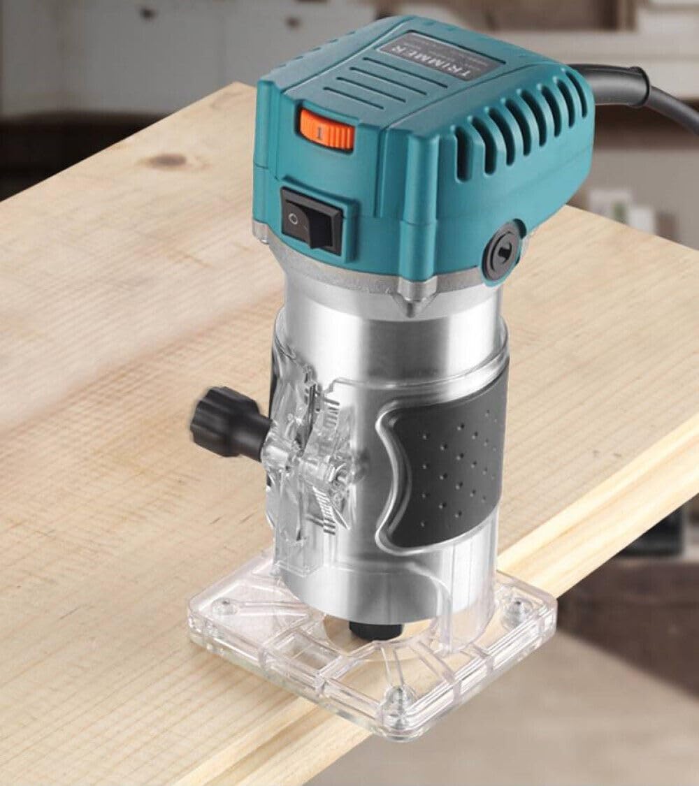 Rifilatore Fresatrice Verticale Elettrica 800W 3000RPM con Regolazione Velocità Fresatrice Palmare Rifilatore per Legno 6mm 6.35mm 8mm Fresa a una Mano per Bordi Lavorazione del Legno