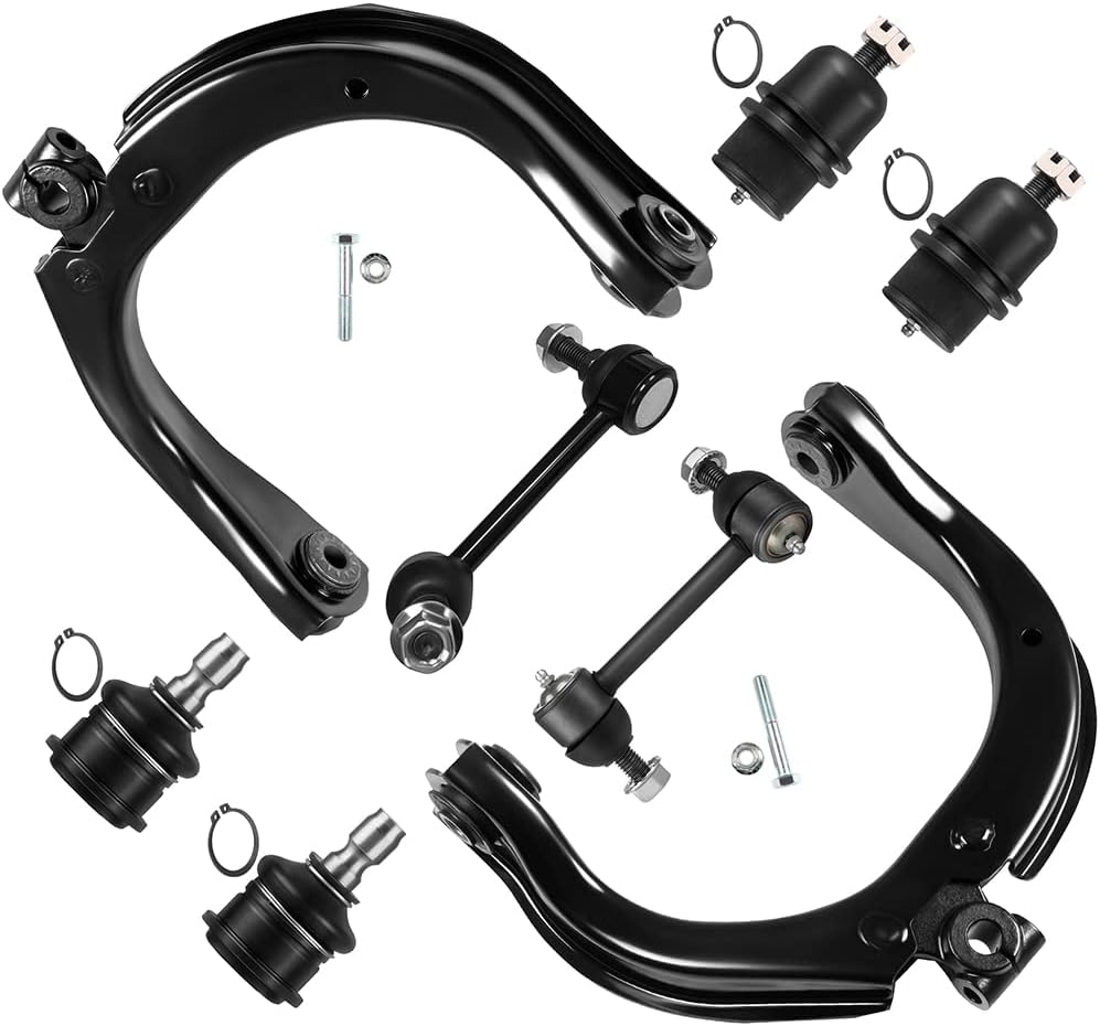 SCITOO 8pcs Front Suspension Kit Upper Control Arm fit for Chevy Trailblazer EXT for GMC Envoy XL XUV for Buick Rainier for Oldsmobile Bravada for Isuzu Ascender Sway Bar Link Ball Joint