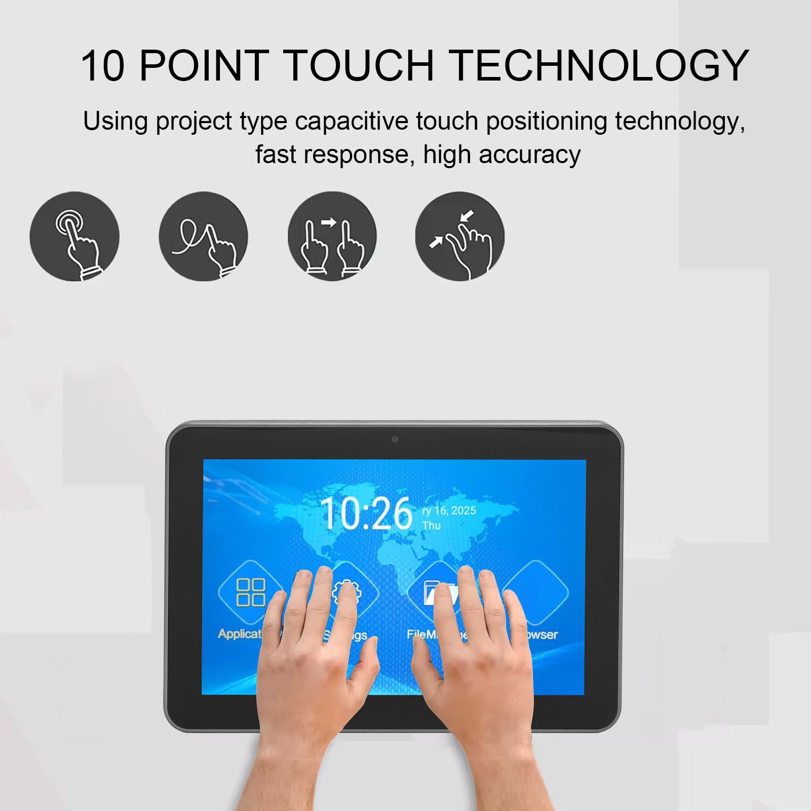 Calendario per la Famiglia Intelligente, Touchscreen da 8 Pollici 5.0 Wireless Display Intelligente Smart Fotogramma per Fotogrammi Pianificatore di (Spina europea)