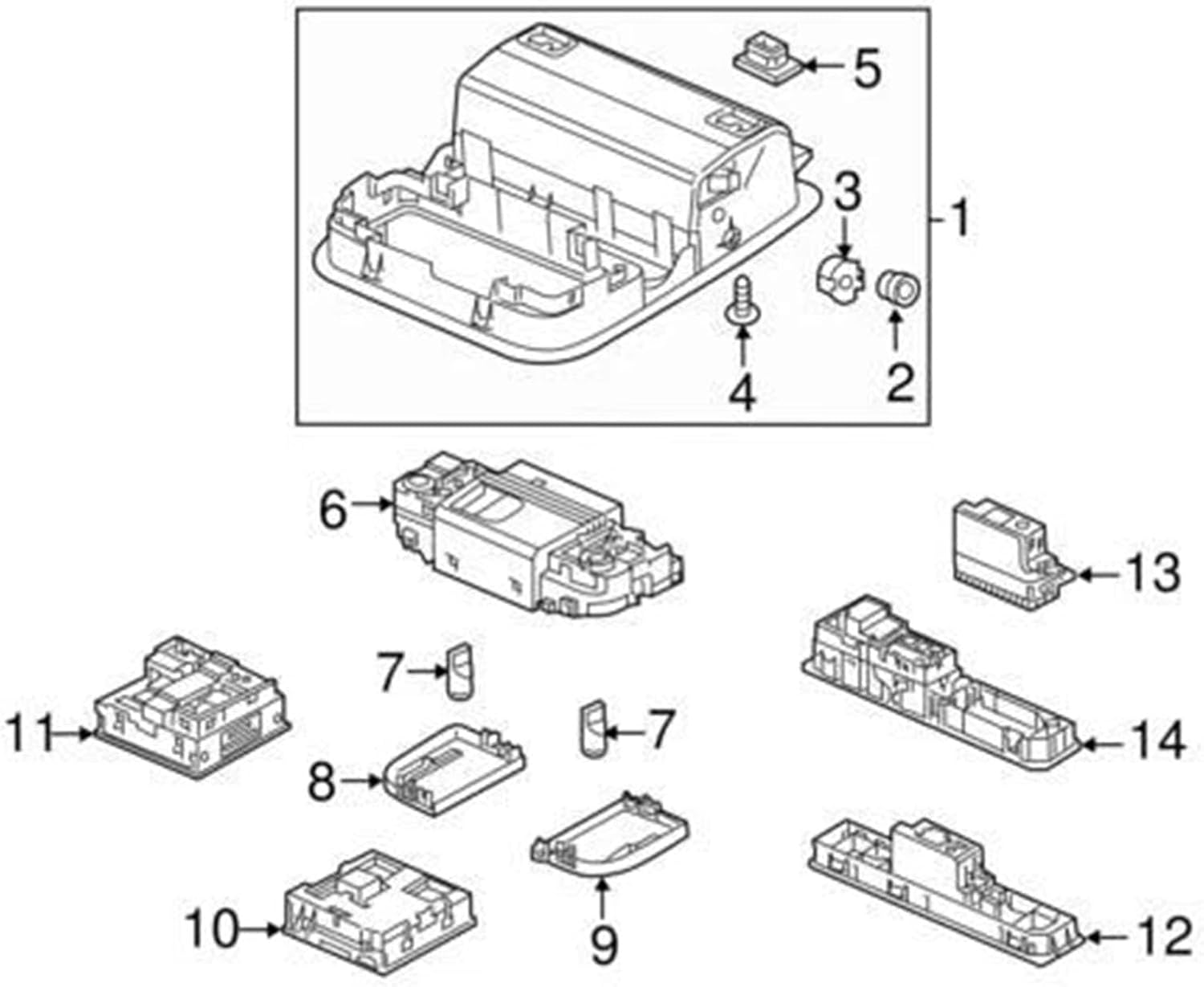 Center Map Light Base Easy Location Operations in Automotive Use Part Number 34404-T2A-A21 34404-TK8-A01 Car Door Light