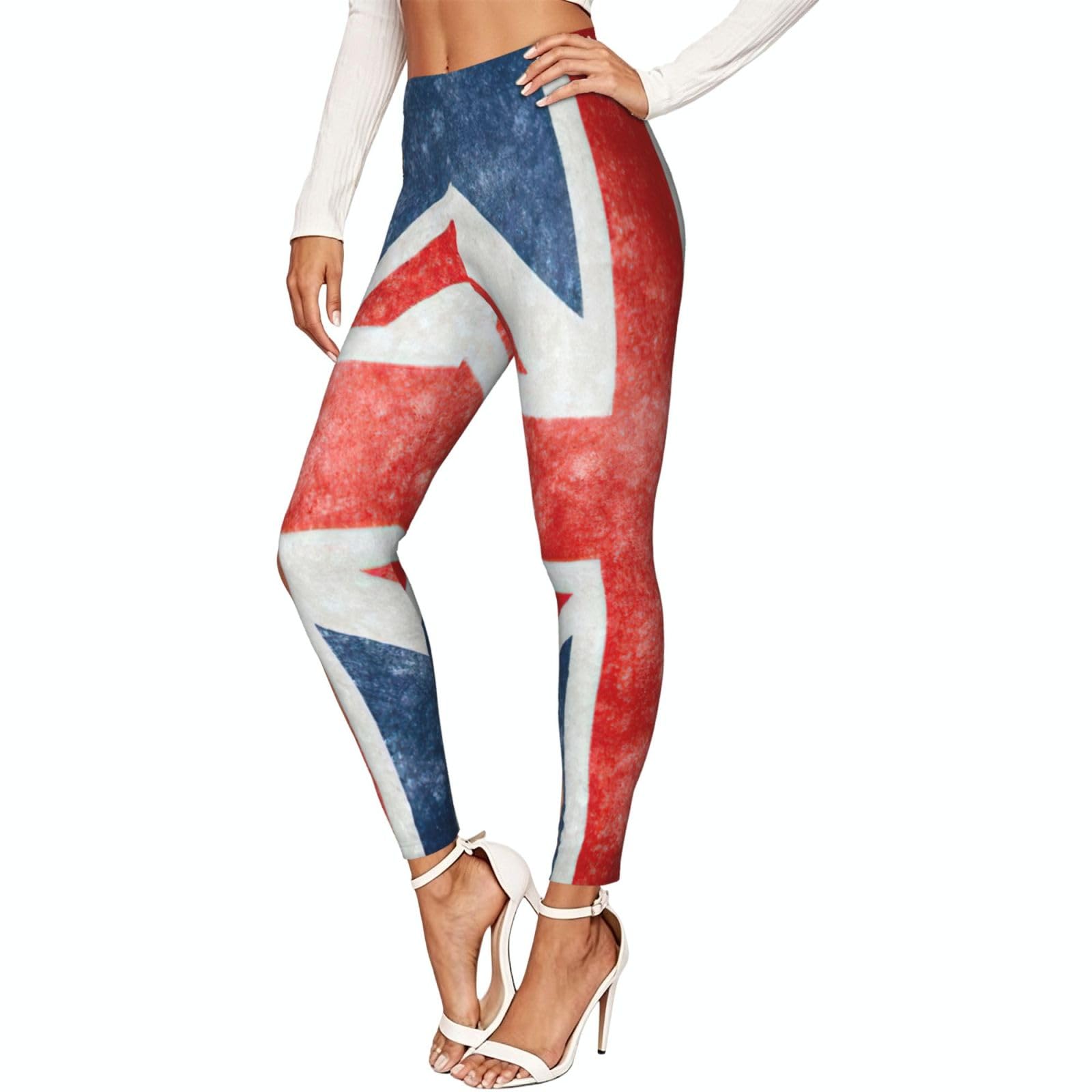 Leggings de la Unión Jack para mujer con corte elástico de longitud completa 8