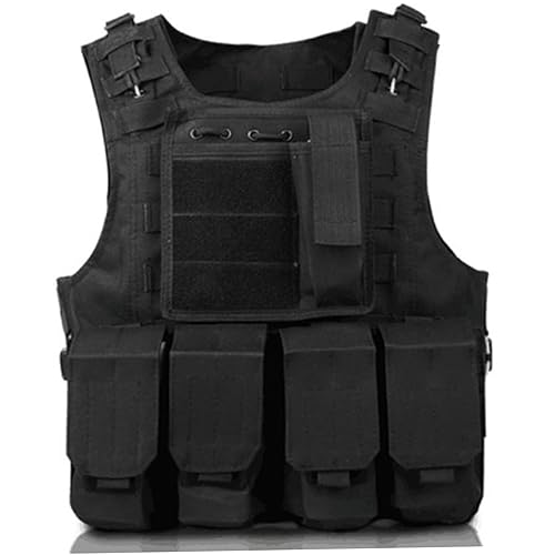 Security Vest Adjustable Airsoft Vest Lightweight Paintball Quick Release Plate Carrier Comfort Police Multifunctional Outdoor for Train Game