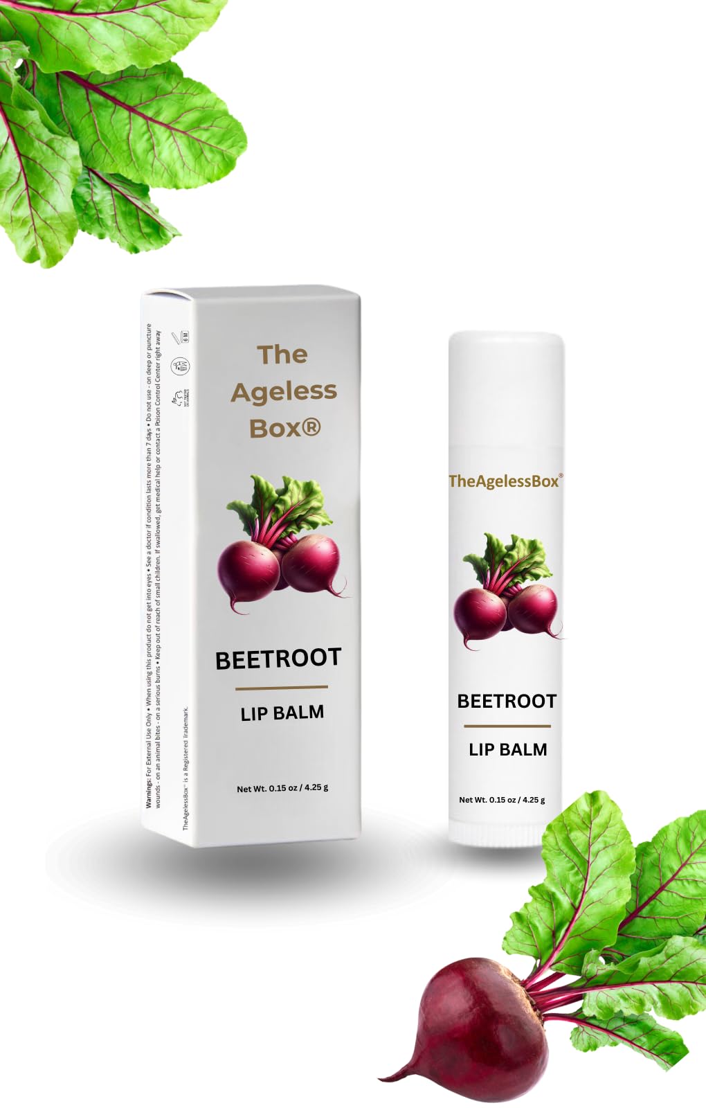 Lip Balm – Natural Moisturizing Lip Care, Organic Plant-Based Formula with Cold-Pressed Oils & Antioxidants, Vegan, Cruelty-Free (4.25 gm, Beetroot)
