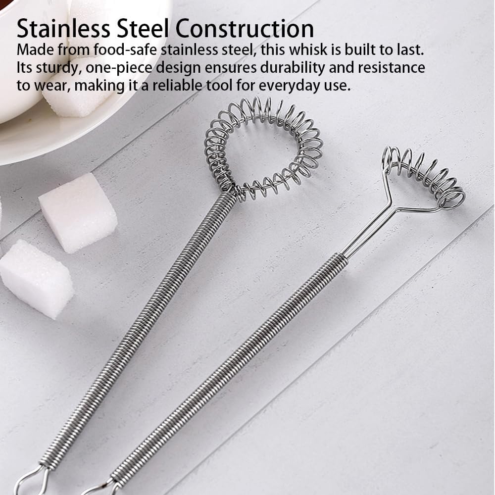 Stainless Steel Mini Whisk Set of 2, Small Wire Hand Whisks, Kitchen Cookware for Cooking, Whisking, Blending, Beating, 6.5inch image 5