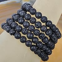 Vista 444 de MASSIVE BEADS Pulsera elástica de yoga hecha a mano con piedra natural, cristal curativo, energía, regalos para adultos unisex de 0.157 in, 0.236