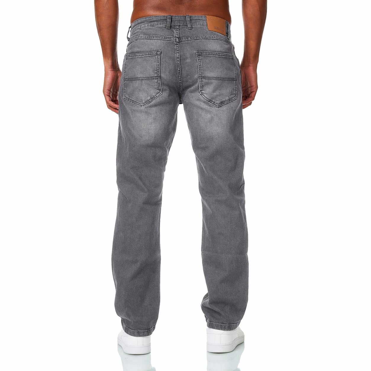 JEEL Herren-Jeans - Relax-Fit Straight-Cut - Jeans-Hose Basic Washed