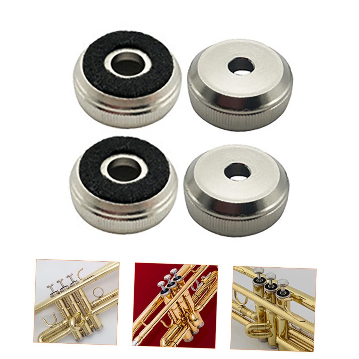 TOYANDONA 4 Sets Trompete Wartung Unteren Top Kolben Abdeckungen Ventil Kappen Kit Taste Ventile Spielbarkeit Haltbarkeit