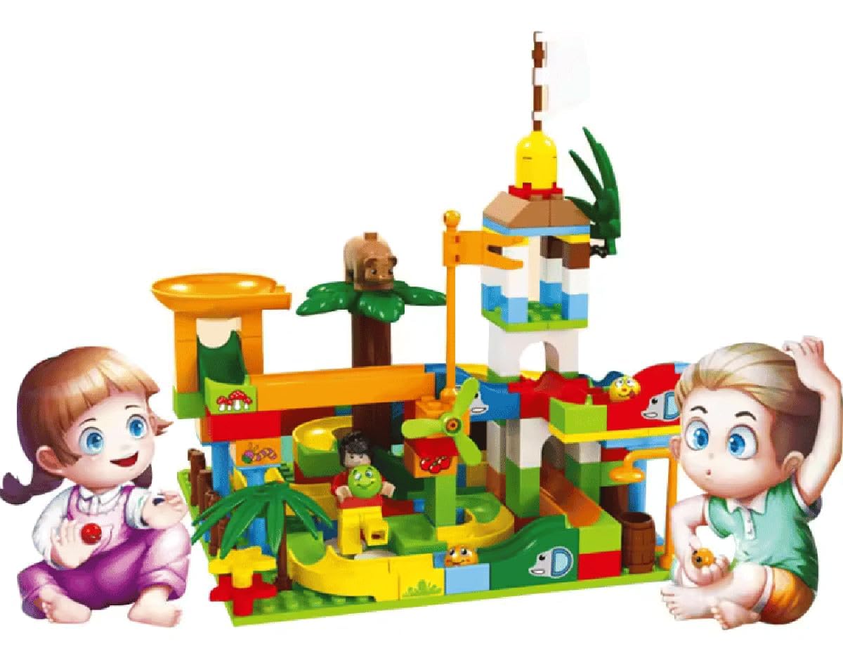 Mummy Please Colorful Ball Drop Tower Toy, Educational Rolling Ball Track with Monkey Top, Early Learning Activity Centre for Babies and Toddlers (Marble Run Large)-image-15