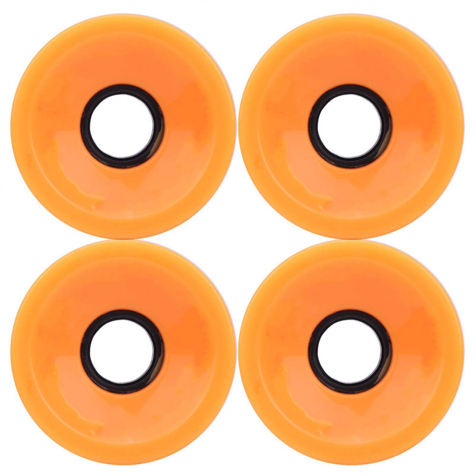 Non Skid and Noiseless Wheel 4PCS Set Skateboard Steering Perfect for Rough Ground Cycling and Skating Lovers Orange