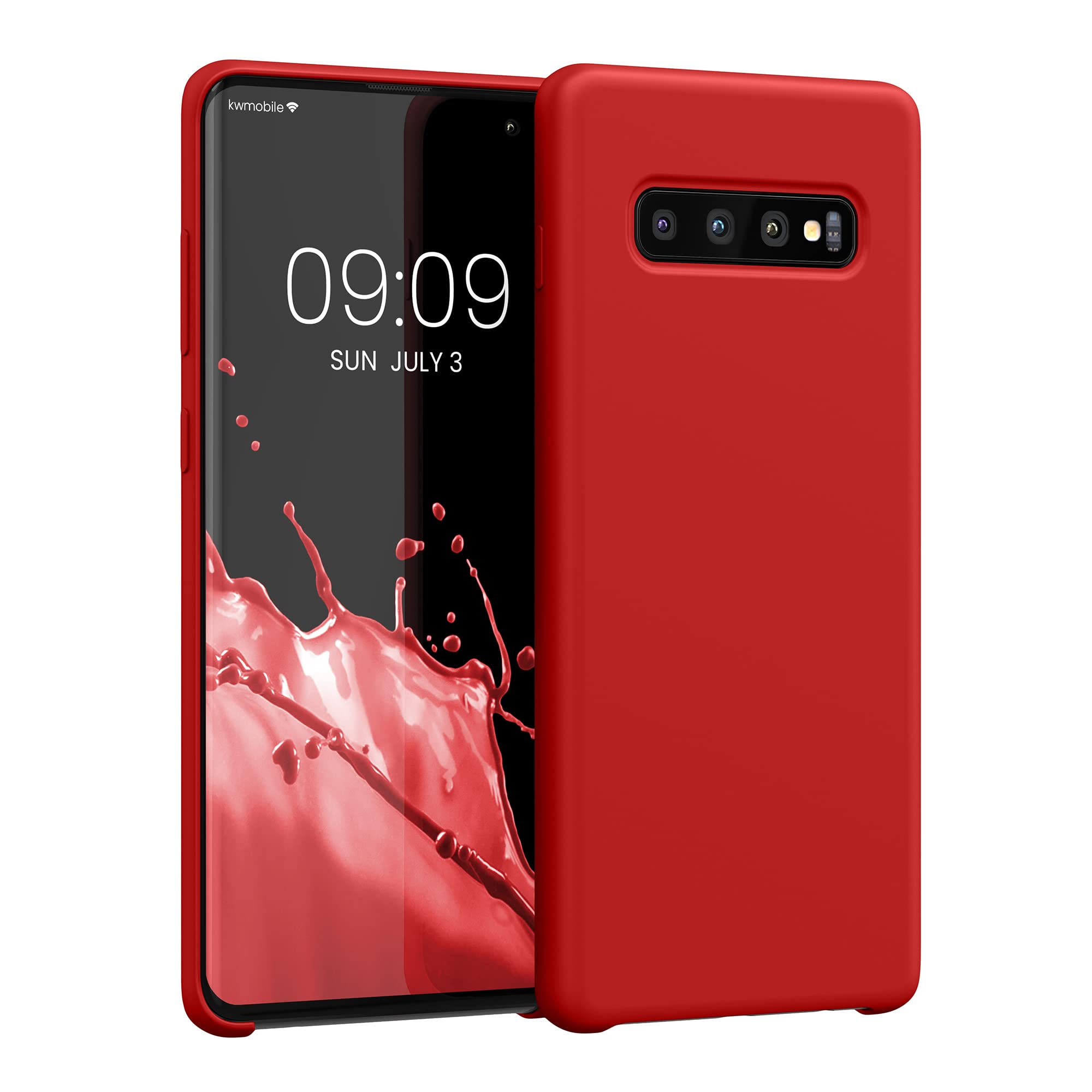 kwmobile Case Compatible with Samsung Galaxy S10 Plus / S10+ Case - TPU Silicone Phone Cover with Soft Finish - Classic Red