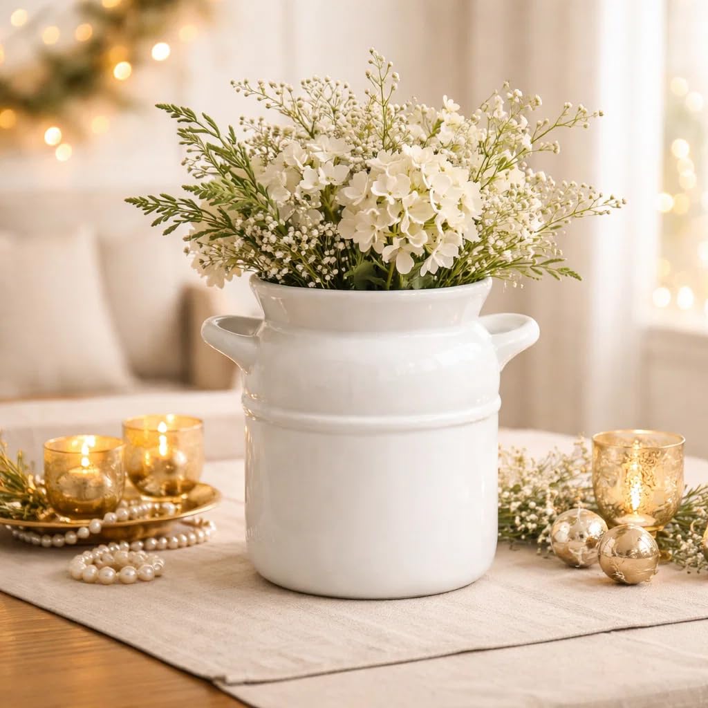 SPHINX Decorative Ceramic Vase, Flower Vase, Pampas Grass Vase, Ceramic vase for Living Room, Ceramic vases for Home Decoration Glossy Finish 6 inch-Handi