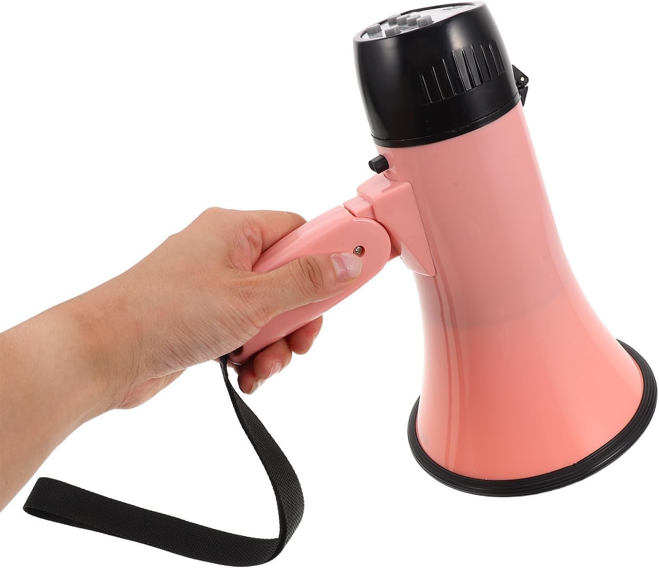 Portable Megaphone Bullhorn Speaker, USB Rechargeable and Lightweight Abs Handheld Voice Amplifier, Ergonomically Shaped for Safety Emergencies and Rallying, Pink Sports Event