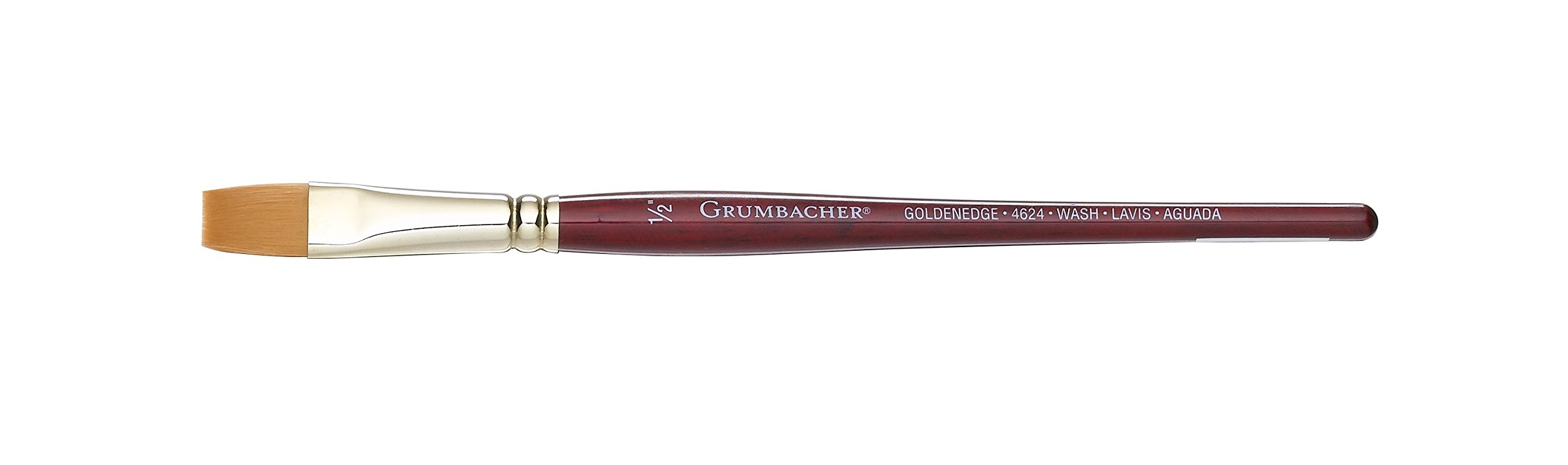Grumbacher Goldenedge Golden Toray Wash Watercolor Brush, Synthetic Bristles, Size 1/2" (4624.05)