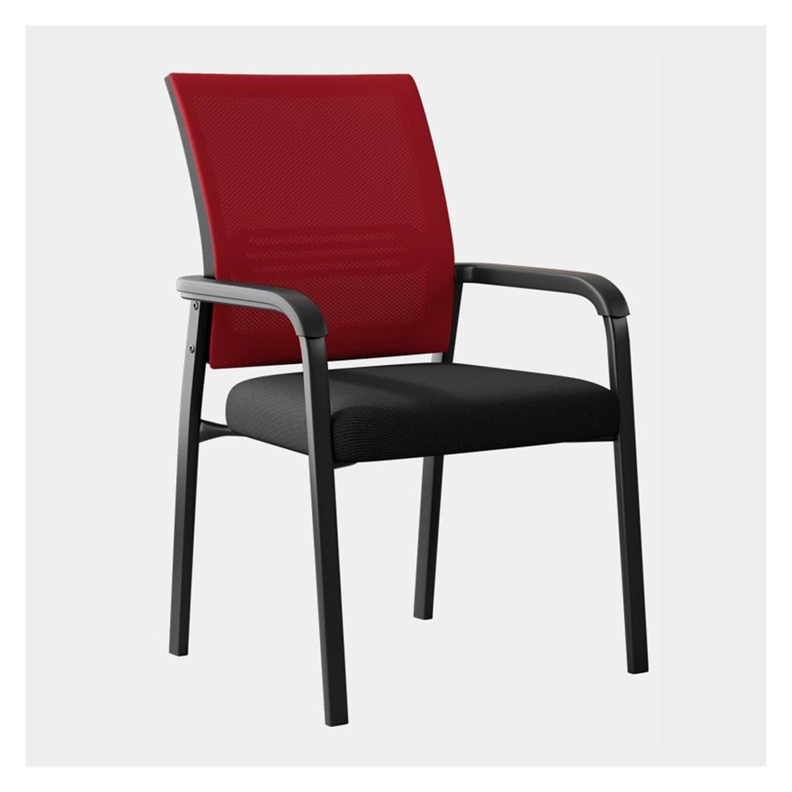 Sillas de Oficina apilables con Respaldo de Malla, Ideales para Salas de Espera, con Asiento tapizado en Tela y Soporte Lumbar ergonómico para recepciones en escuelas e Iglesias (Rojo).