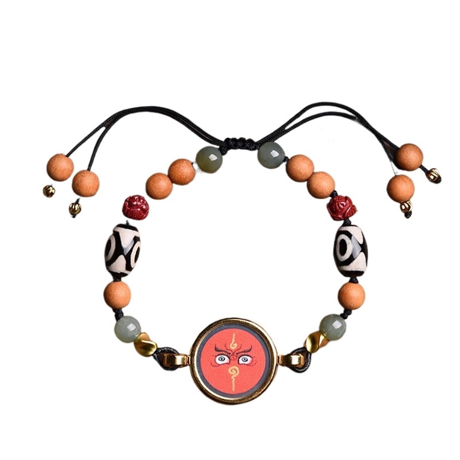 YNIYUJKL Bracelets,Lucky Charm, Braided Bracelets, Tibetan Zakiram Thangka Pendant Hand-Painted Thangka Ethnic Characteristics Wind Duo Bao Strings For Men And Women Strings Hand,Red