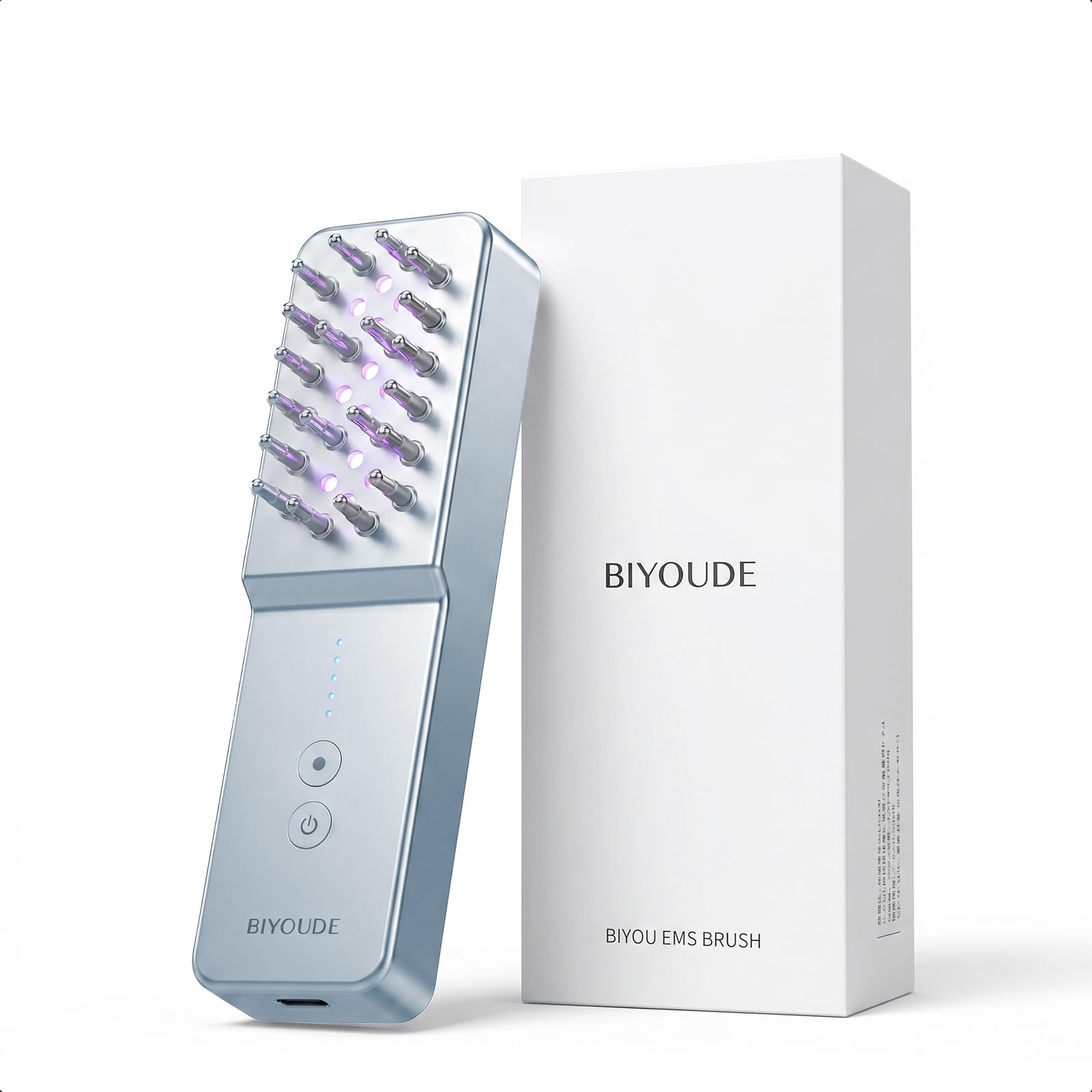 BIYOUDE EMSリフトブラシ 美顔器 スカイブルー26年最先端　送料込み Amazon.co.jp: BIYOUDE 電気バリブラシ EMS美顔器 頭皮・フェイスケア