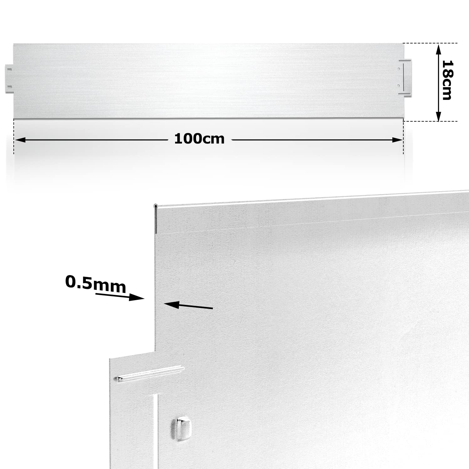 Krawędź trawnika ocynkowana metalowa, 5 m, 10 m, 15 m, 20 m, 25 m, 30 m, 35 m, 40 m, 45 m, 50 m, 100 x 15 cm lub 100 x 18 cm, obrzeże rabatek, krawędź do koszenia, palisada, grządka ogrodowa, srebrna (długość 15 m – wysokość 18 cm)