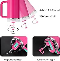 Vista 60 de Silicone Spill Stopper Set Compatible with Stanley Cup 2.0 30oz & 40oz with Straw Cover, Set of 4