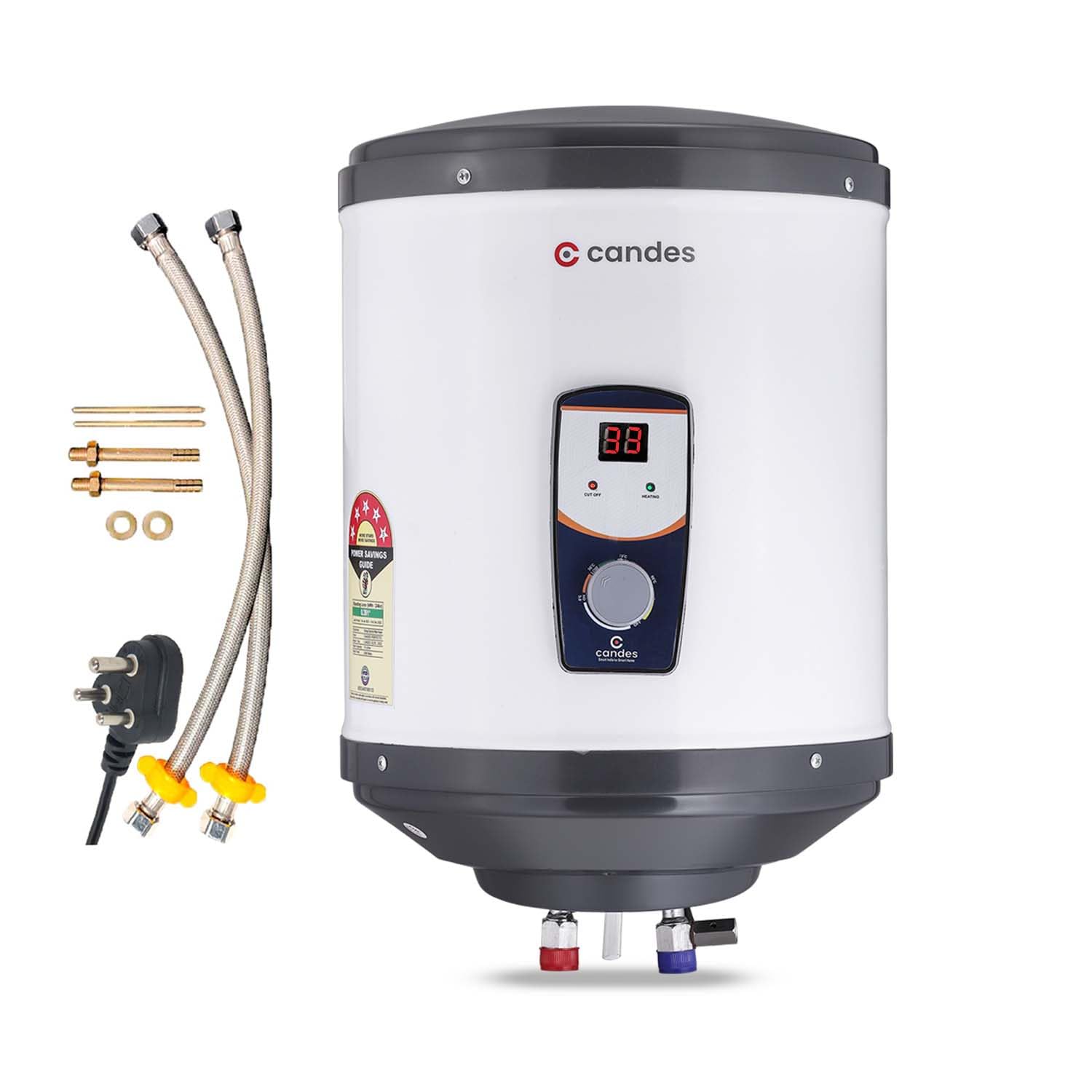 Candes 15L Electric Storage Water Heater, 2KW, Digital Display, Temperature Control, Enhanced Safety, 5 Year Warranty on Tank, (White Black) (B0D8J9Y1SL) Amazon Price History, Amazon Price Tracker