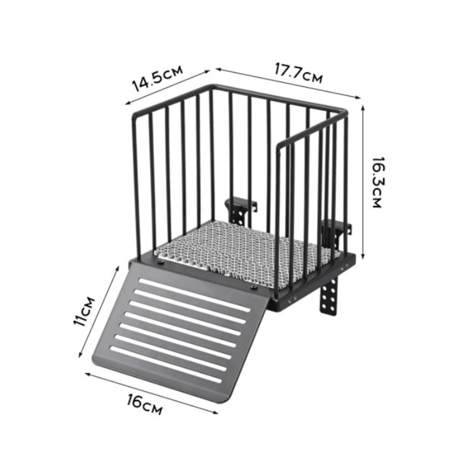 Piattaforma per Tartarughe per Arrampicata Base Elevata Struttura Resistente in Acciaio Inox Rampa Stabile con Superficie Antiscivolo Adatta per, Per Acquari Da 40 Cm Di Larghezza