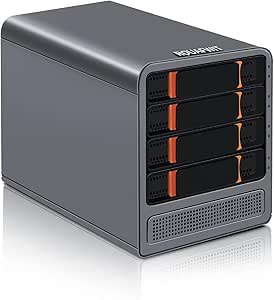 ROUAFWIT Mini PC Core i3 N305 Nas 4 Bay Soft Router 3-in-1, DDR5 16G RAM 256G NVME SSD Ufficio Desktop Micro Computer Network Storage, 2 x i226V 2.5GbE, Dual Fan, SPK/MIC