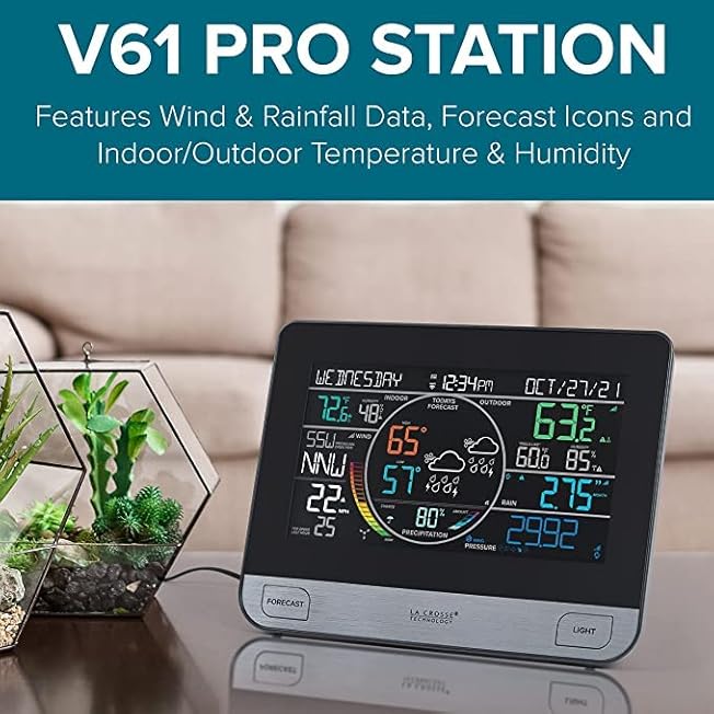 La Crosse Technology Complete Personal Remote Monitoring Wi-Fi Weather Station, Indoor/Outdoor