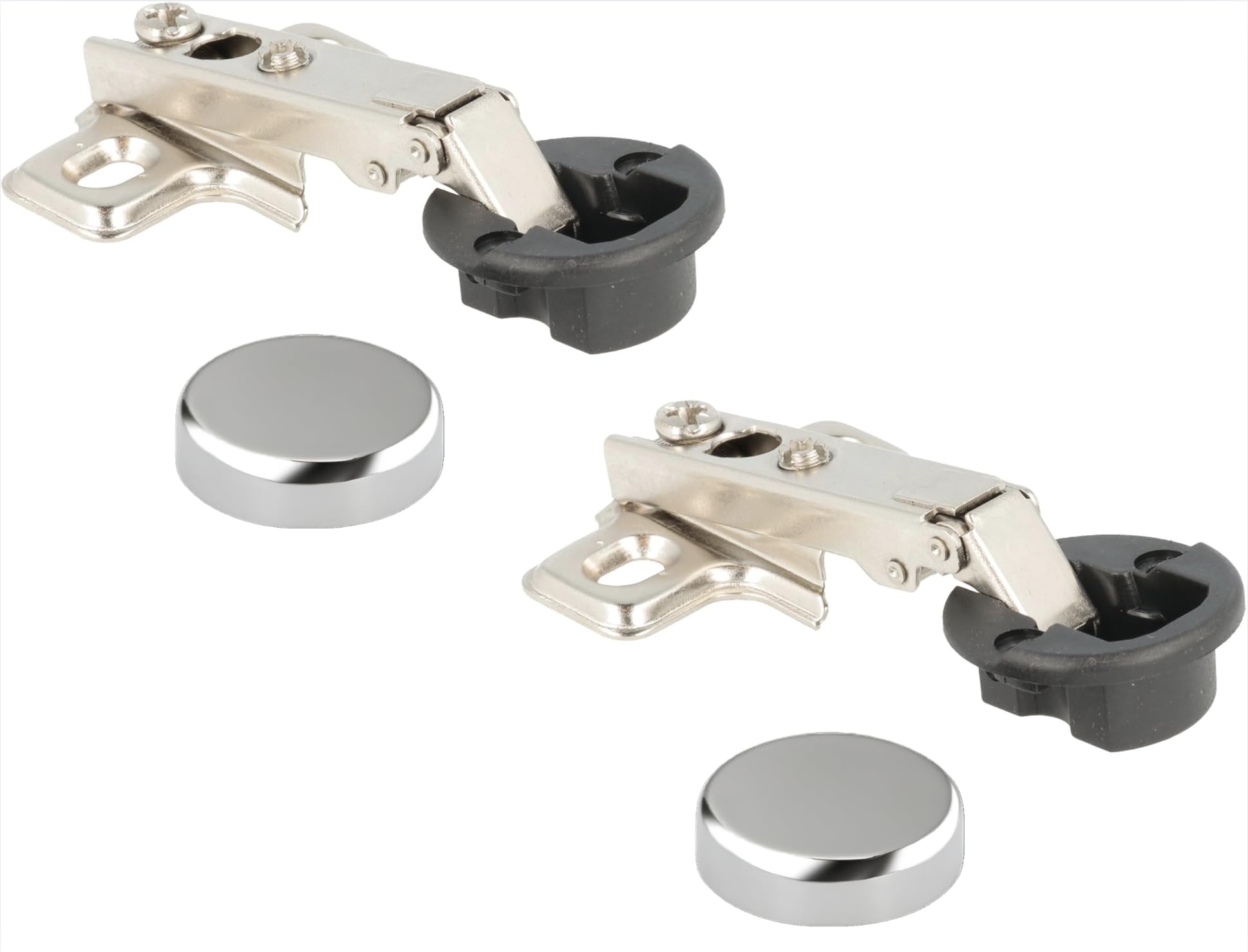 2 Cerniere Nichelate Per Ante In Vetro | Diametro 26 Mm | Apertura 95° | Alta Resistenza E Design Elegante (Collo Basso)